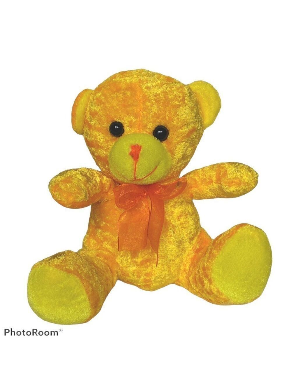 Kellytoy Orange Teddy Bear Plush 7.25 Inches